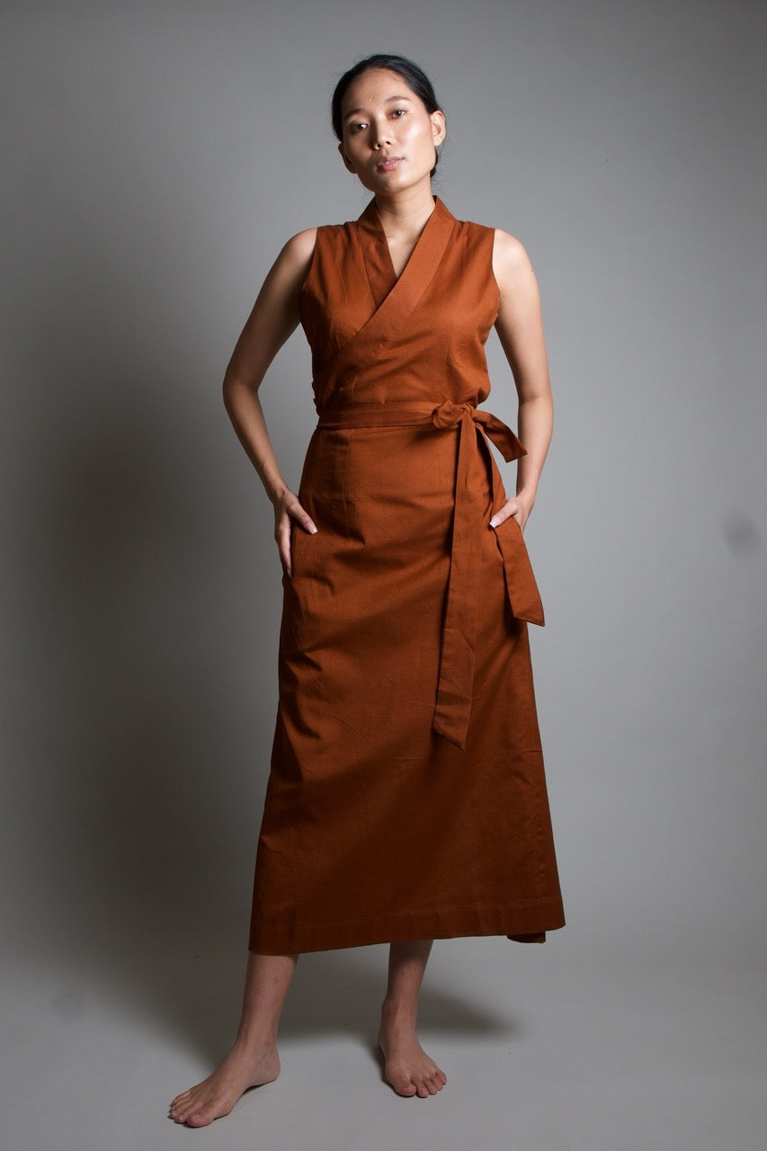 Lahsa classic chuba dress in rust