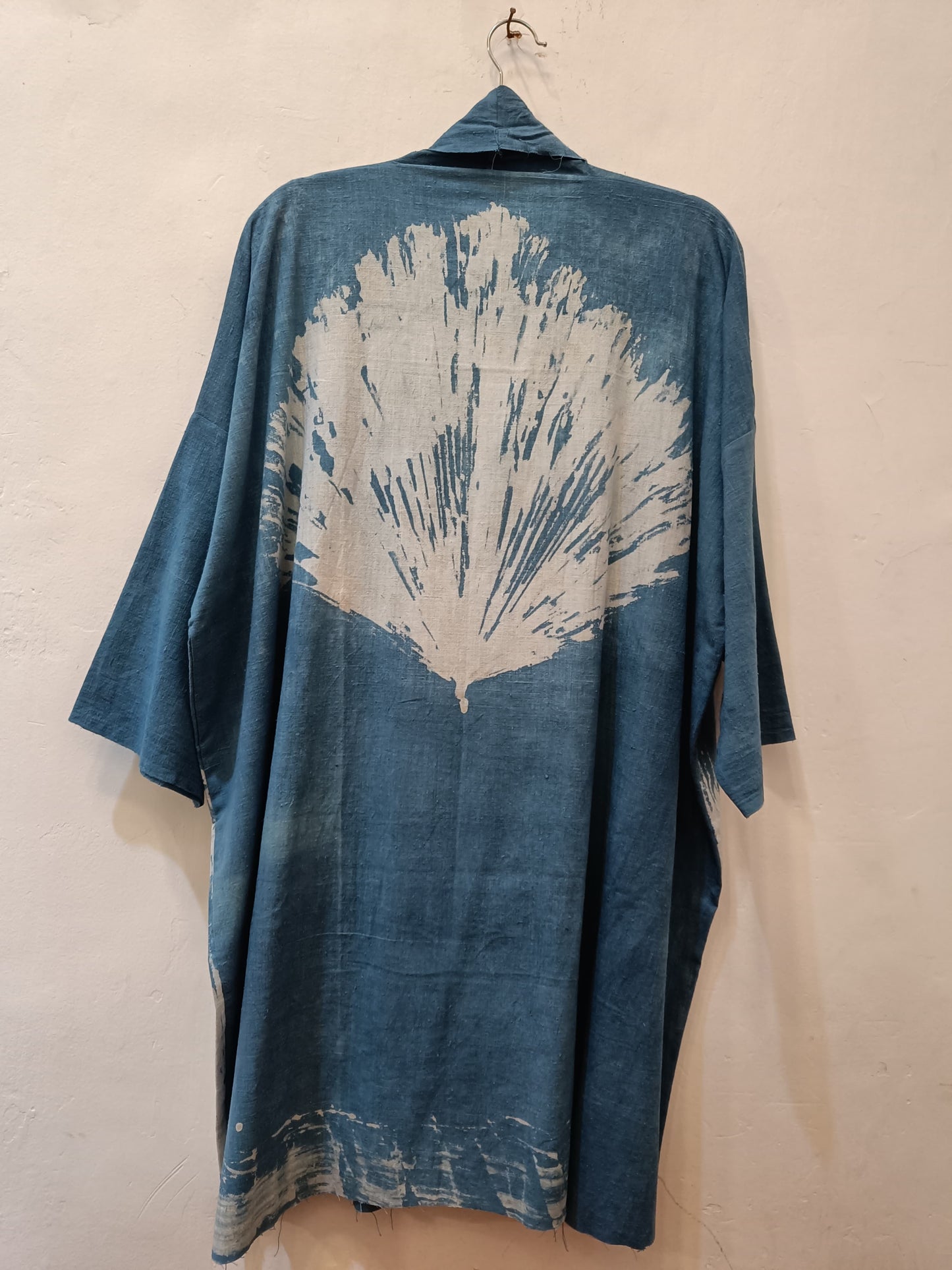 Moustaki Long Unisex Khadi Cotton Jacket Leaf Design