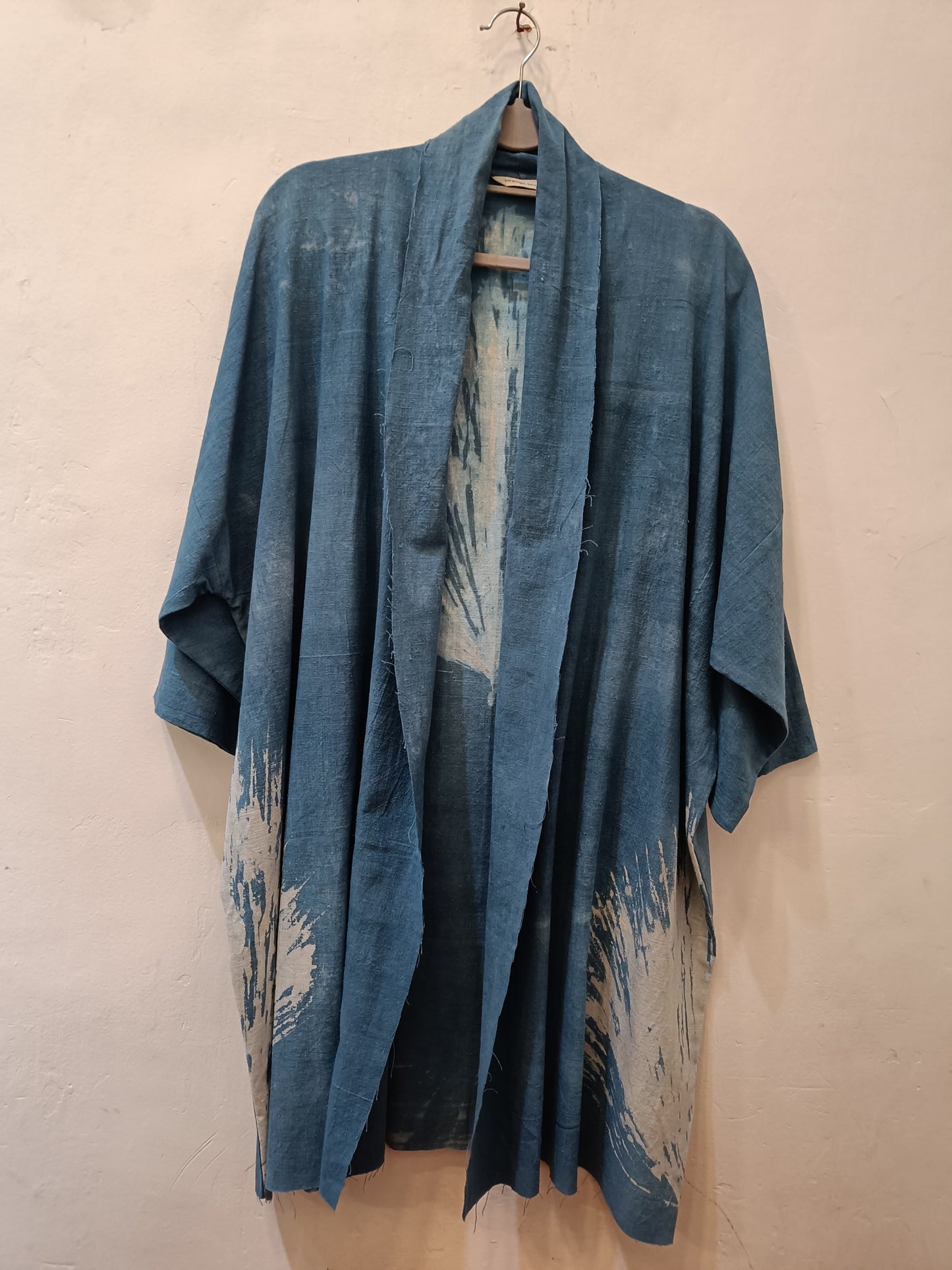 Moustaki Long Unisex Khadi Cotton Jacket Leaf Design