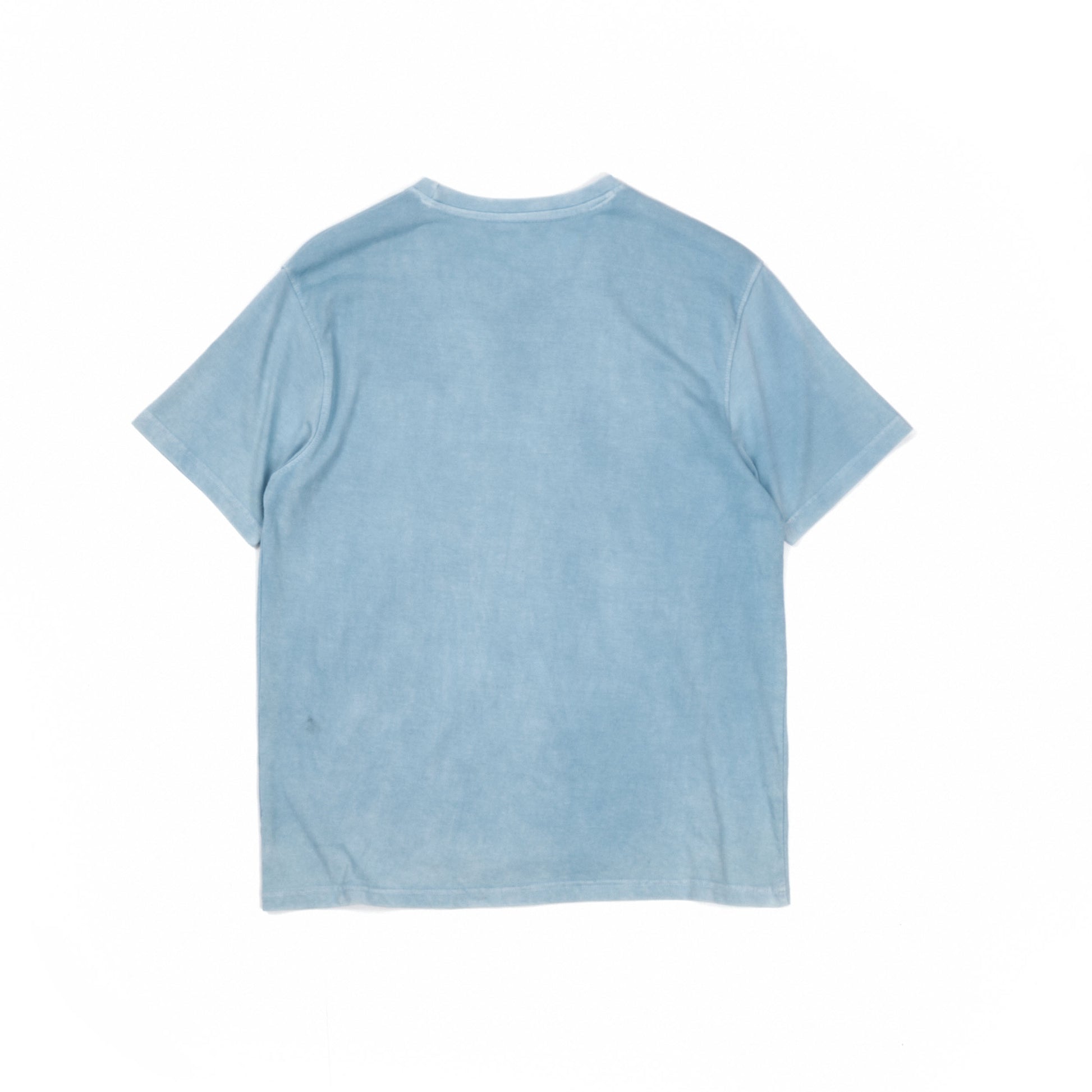 Relaxed fit organic cotton t-shirt dyed with natural indigo in ice blue colour