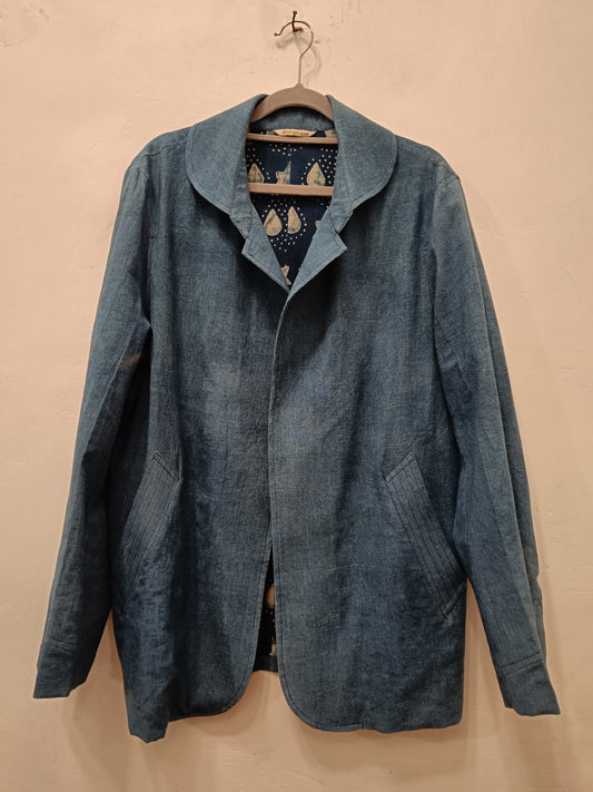 Vineet V Collar Khadi Cotton Jacket